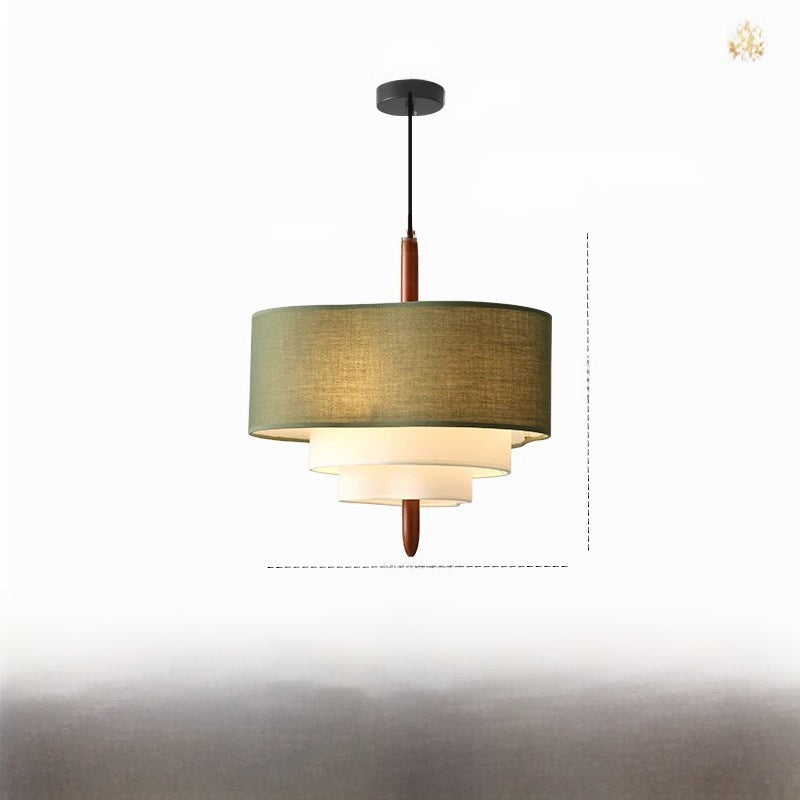 French Cream Fabric Pendant Lamp | Elegant Chandelier for Dining & Living Room | Soft Textile Shade