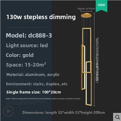 Modern Rectangular LED Chandelier | Dual-Purpose Pendant & Ceiling Flush Mount | Dining Room