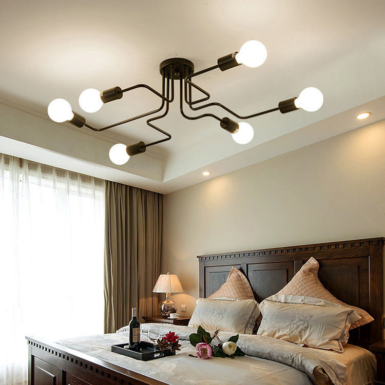 Modern Retro Iron Ceiling Lamp | Industrial Vintage Pendant | Living Room Cafe Bar