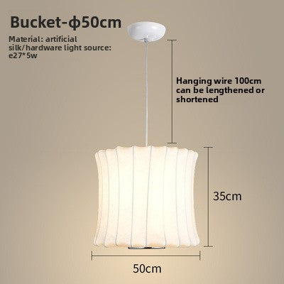 Fabric Pendant Chandelier | Soft Textile Shade Ceiling Light | Dining Room Bedroom