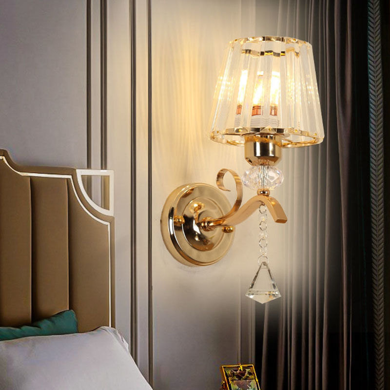 Bedroom bedside lamp eye-care crystal wall light