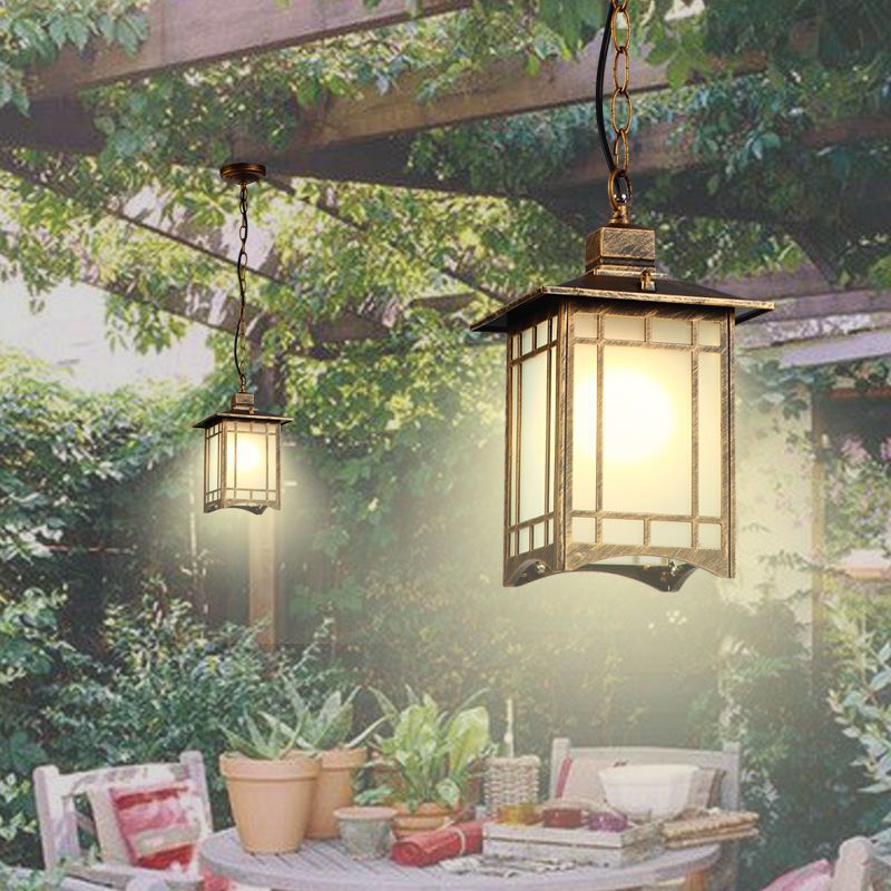 Chinese Lantern Outdoor Pendant Light | Decorative Garden Hanging Lamp | Patio Courtyard