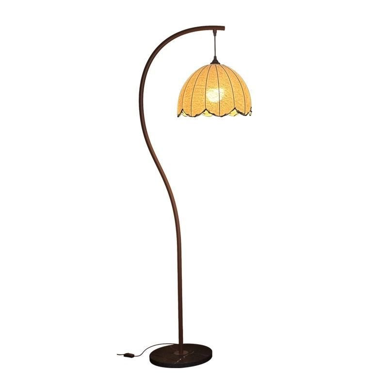 Retro Lotus Leaf Floor Lamp | S-Curve Vintage Standing Lamp | Eye Protection Reading Light | Home Décor