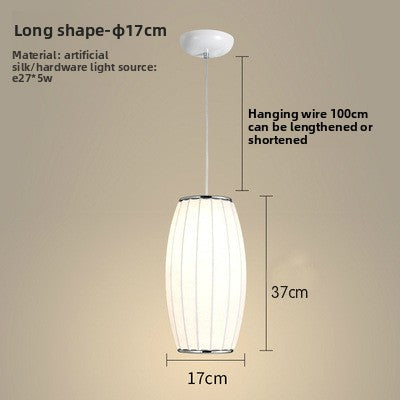Fabric Pendant Chandelier | Soft Textile Shade Ceiling Light | Dining Room Bedroom