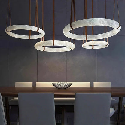 Modern Marble Effect LED Chandelier with Remote Control