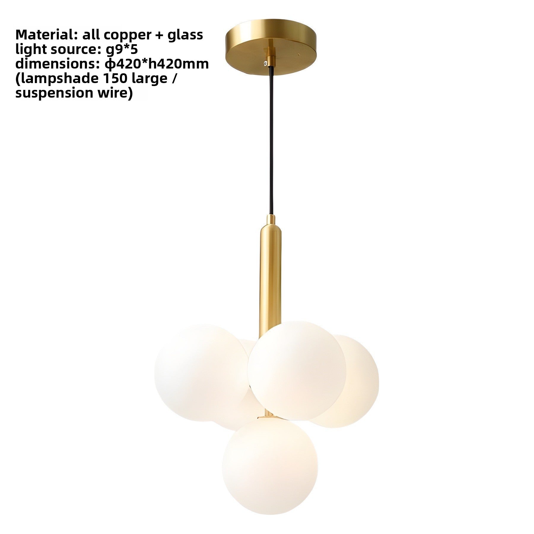 Copper Pendant Light | Decorative Multi-Head Chandelier | Dining Room Living Room Bar