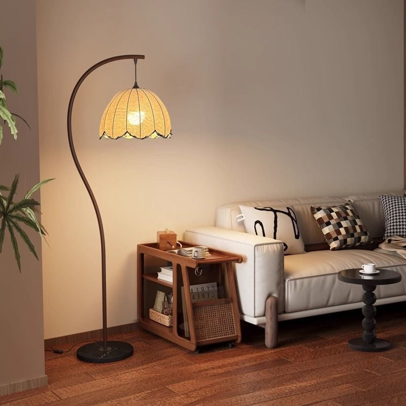 Retro Lotus Leaf Floor Lamp | S-Curve Vintage Standing Lamp | Eye Protection Reading Light | Home Décor