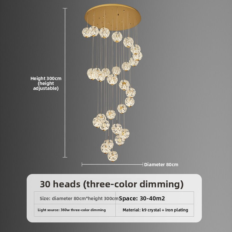 Loft-style high-ceiling living room chandelier