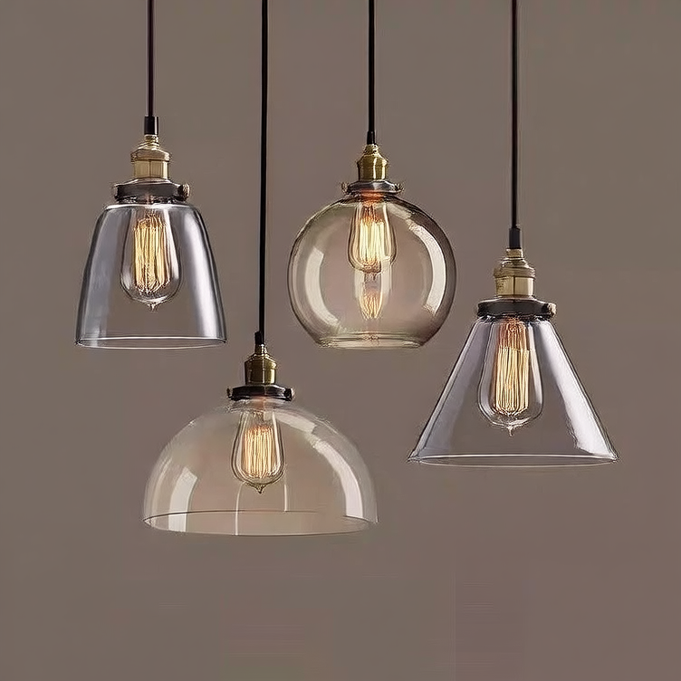 Retro Glass Globe Chandelier | Creative Hanging Pendant Light | Dining Room Cafe Bar