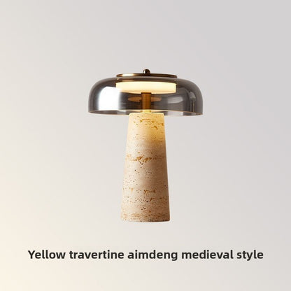 Travertine Stone Table Lamp | Nordic Minimalist Adjustable Lighting | Bedroom