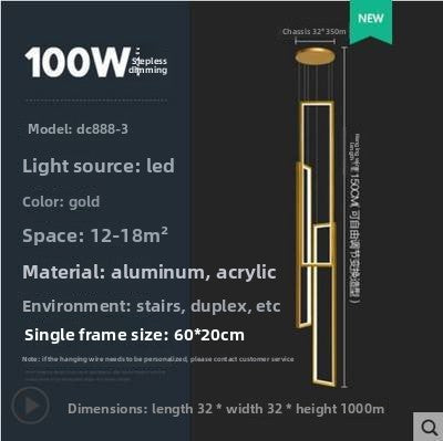 Modern Rectangular LED Chandelier | Dual-Purpose Pendant & Ceiling Flush Mount | Dining Room