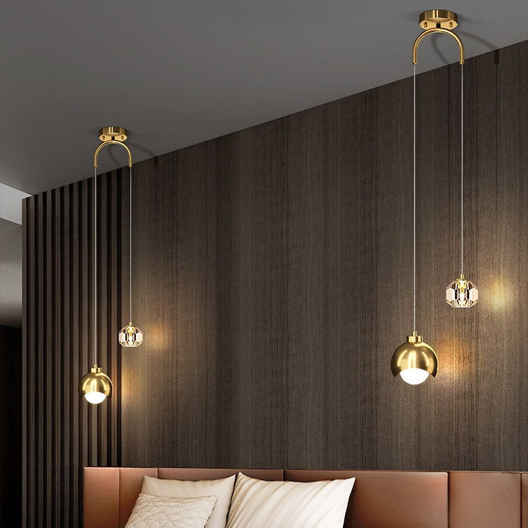 Modern Crystal Bedroom Chandelier | Light Luxury LED Ceiling Pendant | Living Room Statement Light