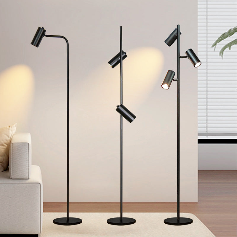Adjustable Three-Head Floor Lamp with Three-Color Lighting