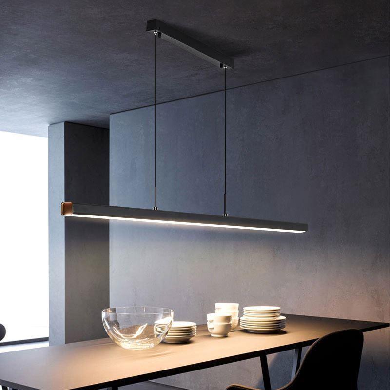 Modern LED Chandelier | Adjustable Height Pendant Light | Dining Room Living Room