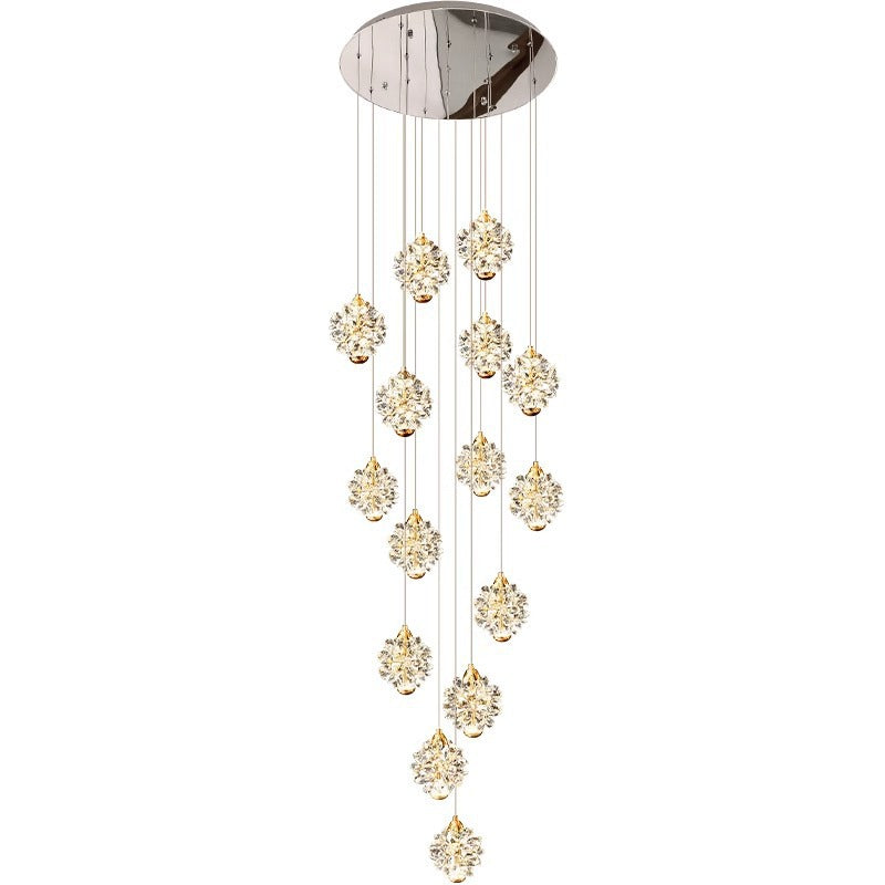 Loft-style high-ceiling living room chandelier