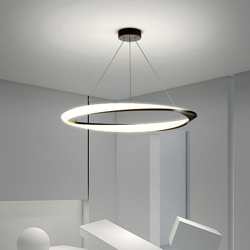 Geometric Circular LED Chandelier | Modern Ring Pendant Light | Living Room Dining Room