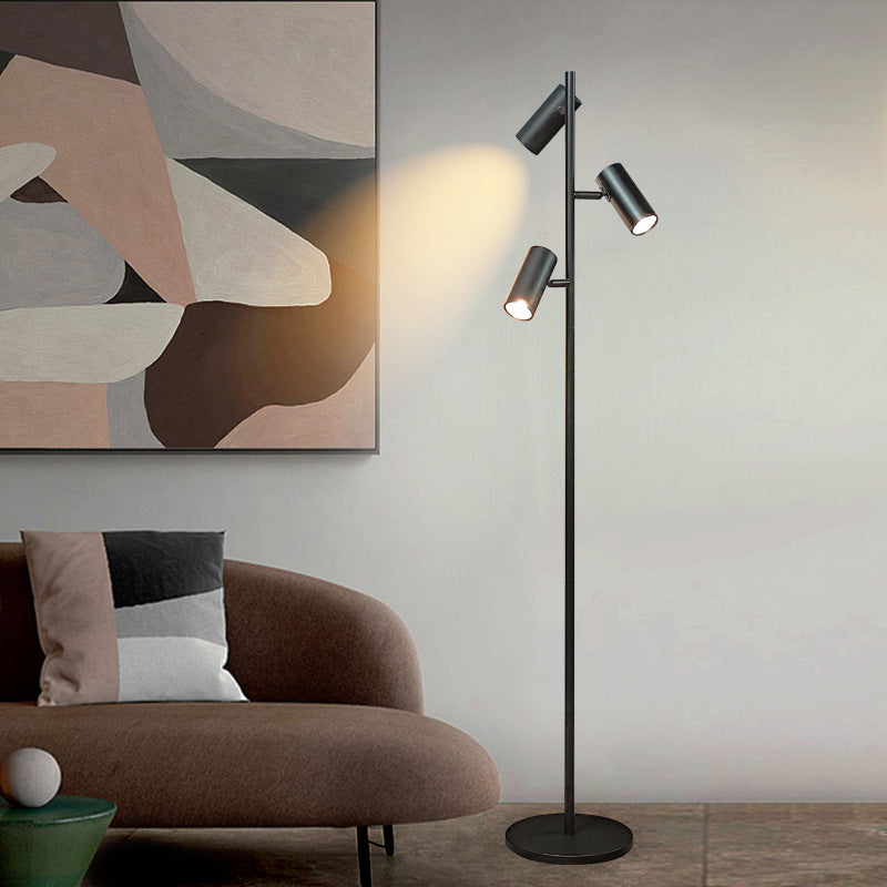 Adjustable 3-Head Floor Lamp | Tri-Color LED Standing Light | Living Room Office Reading