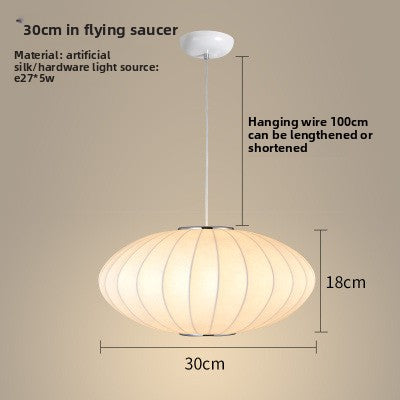 Fabric Pendant Chandelier | Soft Textile Shade Ceiling Light | Dining Room Bedroom