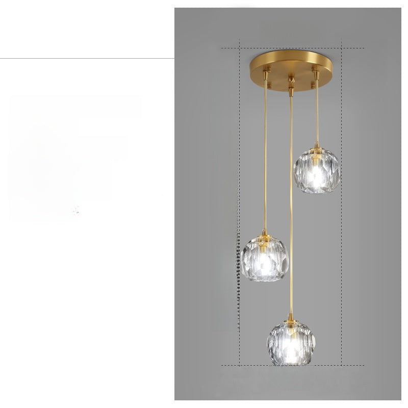 Modern Crystal Bedroom Chandelier | Light Luxury LED Ceiling Pendant | Living Room Statement Light