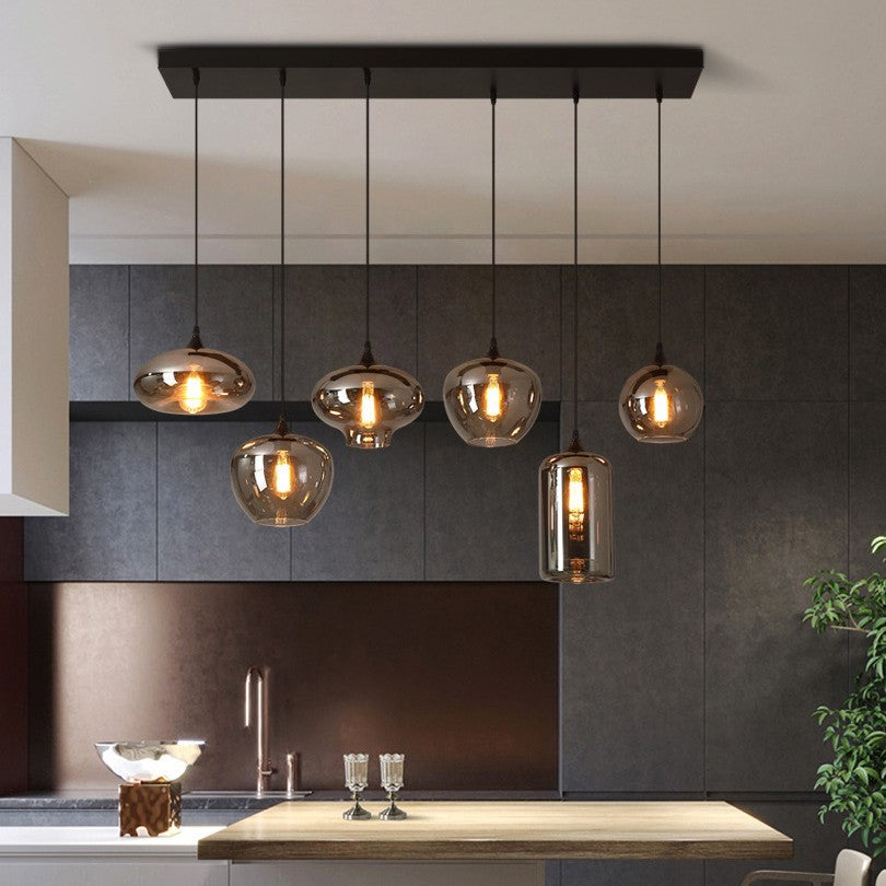 Modern Industrial Glass Pendant Lamp | Bar-Style Hanging Light | Loft Dining Kitchen