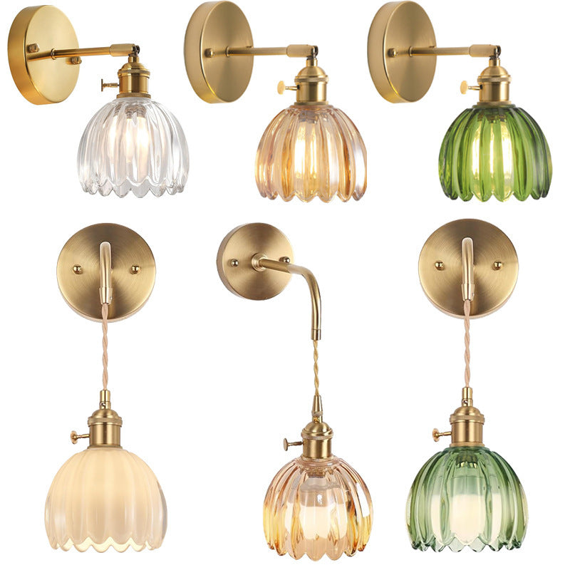 Japanese-style retro glass wall lamp