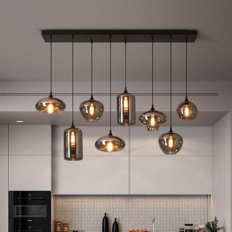 Modern Industrial Glass Pendant Lamp | Bar-Style Hanging Light | Loft Dining Kitchen