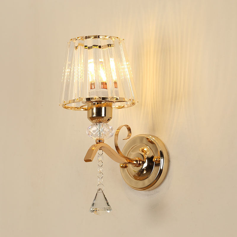 Bedroom bedside lamp eye-care crystal wall light
