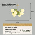 Modern Flower Branch Chandelier | Cream & Matcha Green Pendant Light | Living Room Dining Room