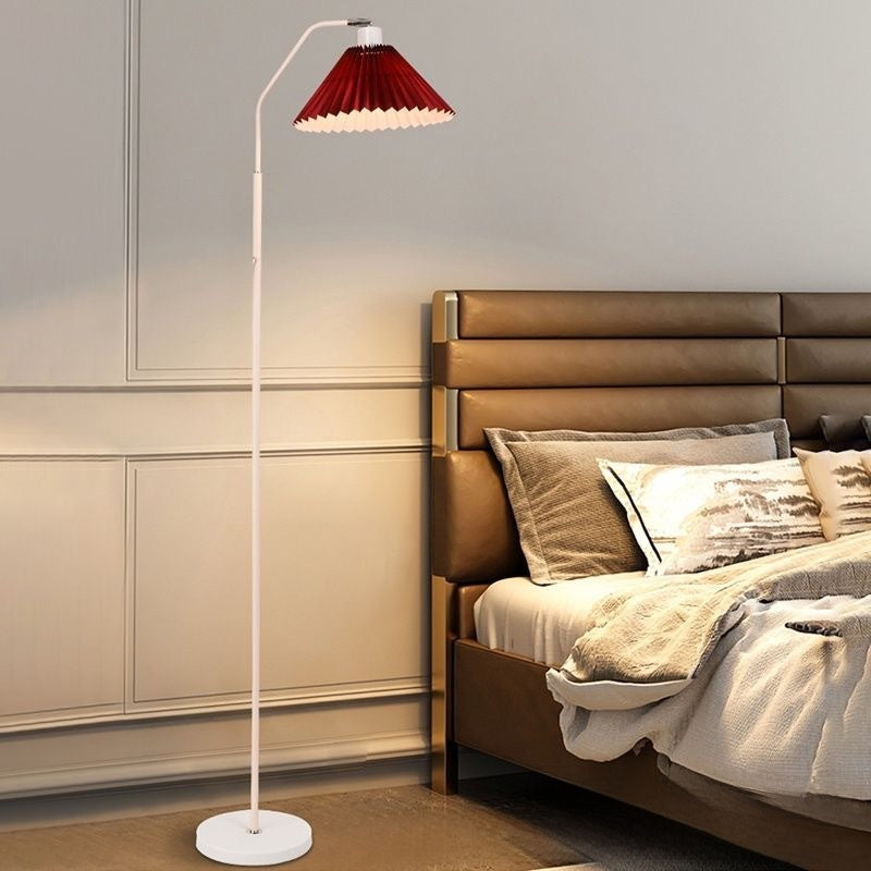 Vintage Pleated Floor Lamp | Nordic Standing Light | Living Room Bedroom Reading Corner