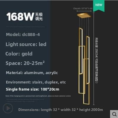 Modern Rectangular LED Chandelier | Dual-Purpose Pendant & Ceiling Flush Mount | Dining Room