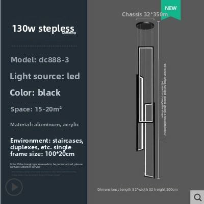 Modern Rectangular LED Chandelier | Dual-Purpose Pendant & Ceiling Flush Mount | Dining Room