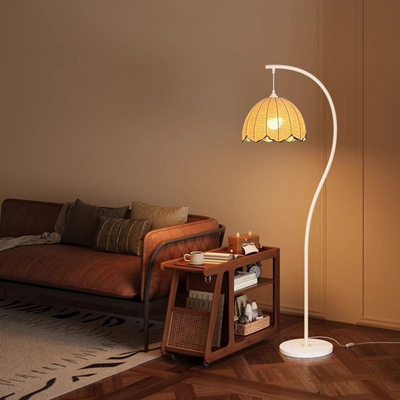 Retro Lotus Leaf Floor Lamp | S-Curve Vintage Standing Lamp | Eye Protection Reading Light | Home Décor