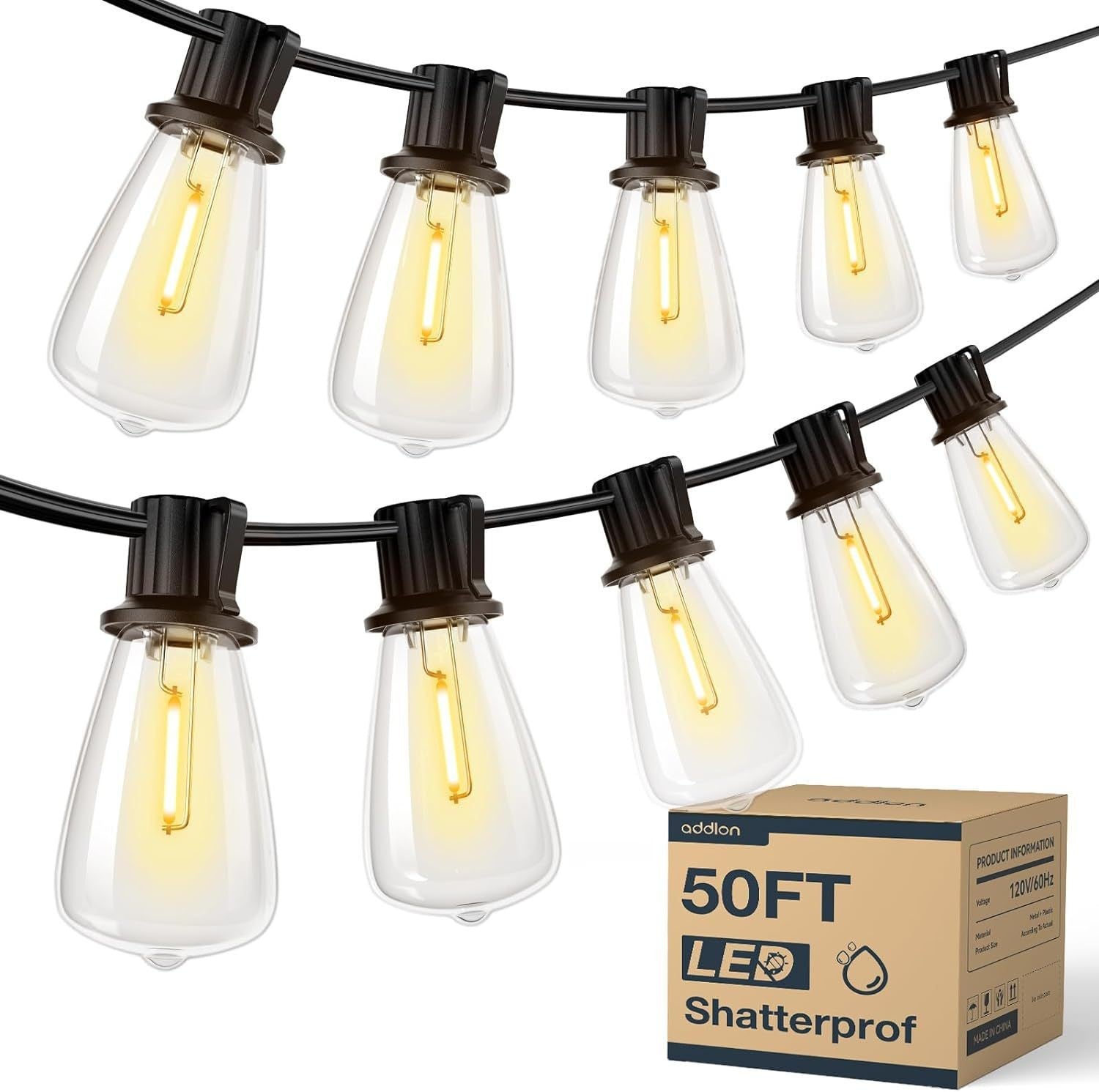 Solar Bubble Ball String Lights | Outdoor Garden Fairy Lights | Patio Party Decor