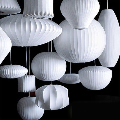 Fabric Pendant Chandelier | Soft Textile Shade Ceiling Light | Dining Room Bedroom