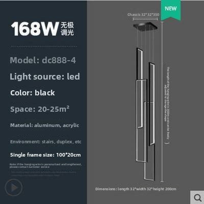 Modern Rectangular LED Chandelier | Dual-Purpose Pendant & Ceiling Flush Mount | Dining Room