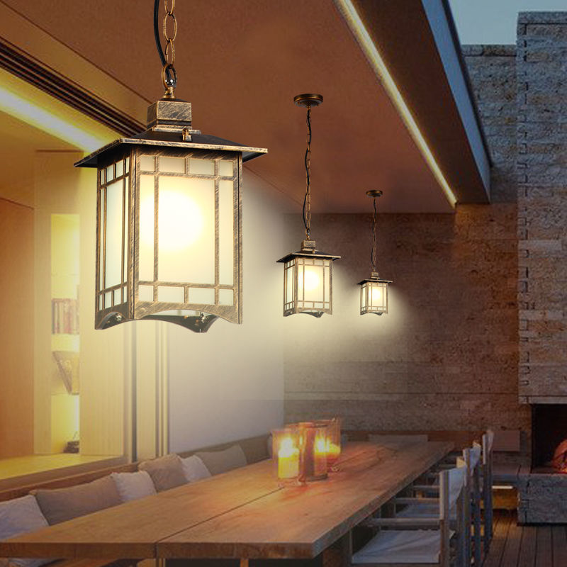 Chinese Lantern Outdoor Pendant Light | Decorative Garden Hanging Lamp | Patio Courtyard