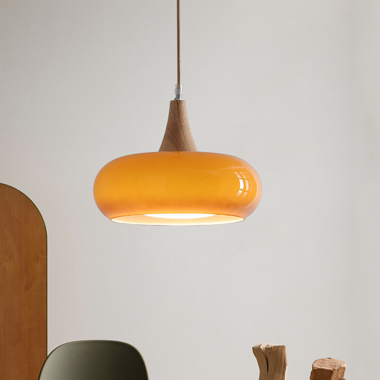 Scandinavian Wood Pendant Ceiling Light | Nordic Hanging Lamp | Dining Room Kitchen
