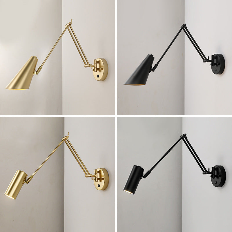 Foldable Retro Long Boom Floor Lamp | 360° Adjustable Arm | Telescopic Reading & Desk Lamp