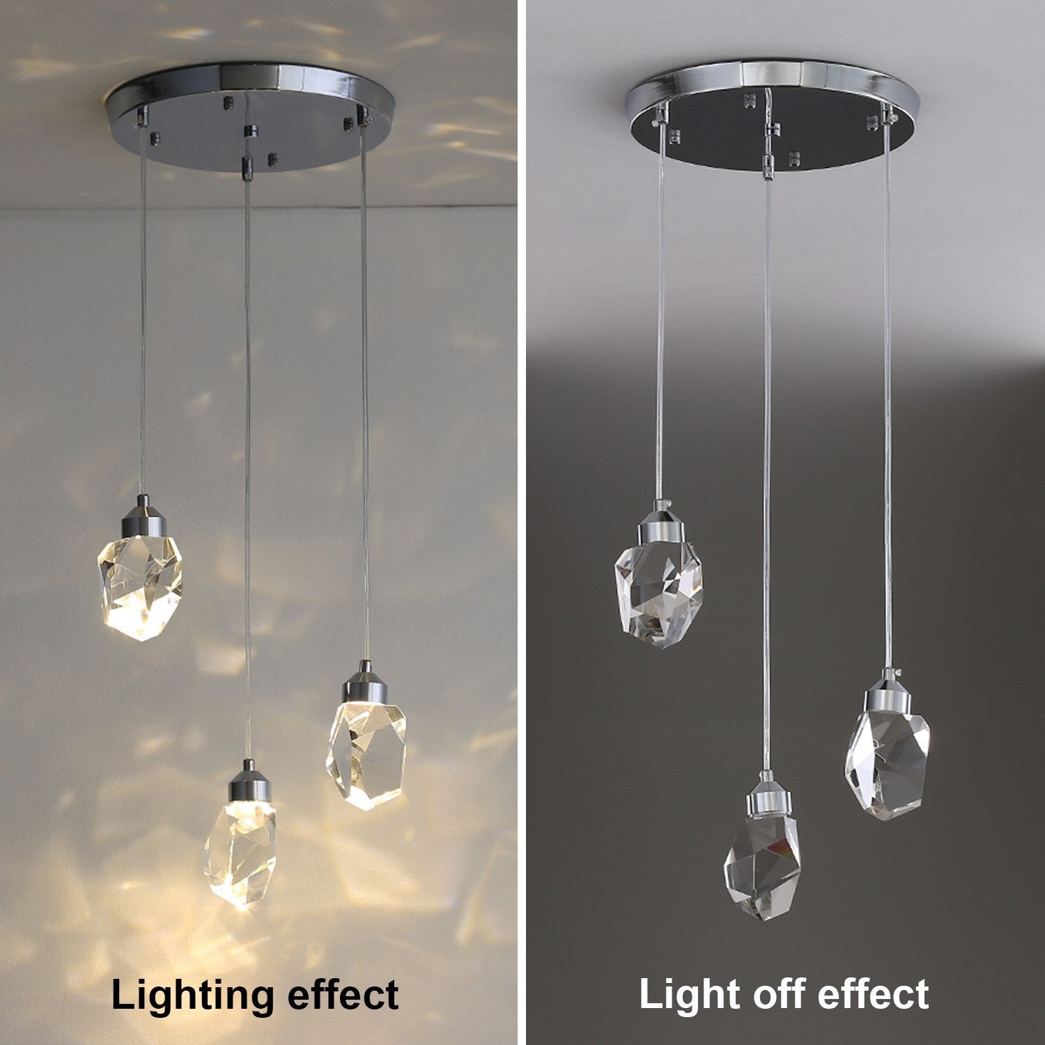 Crystal Chandelier | Light Luxury Dining Room Pendant | Modern Hanging & Ceiling Mount Design