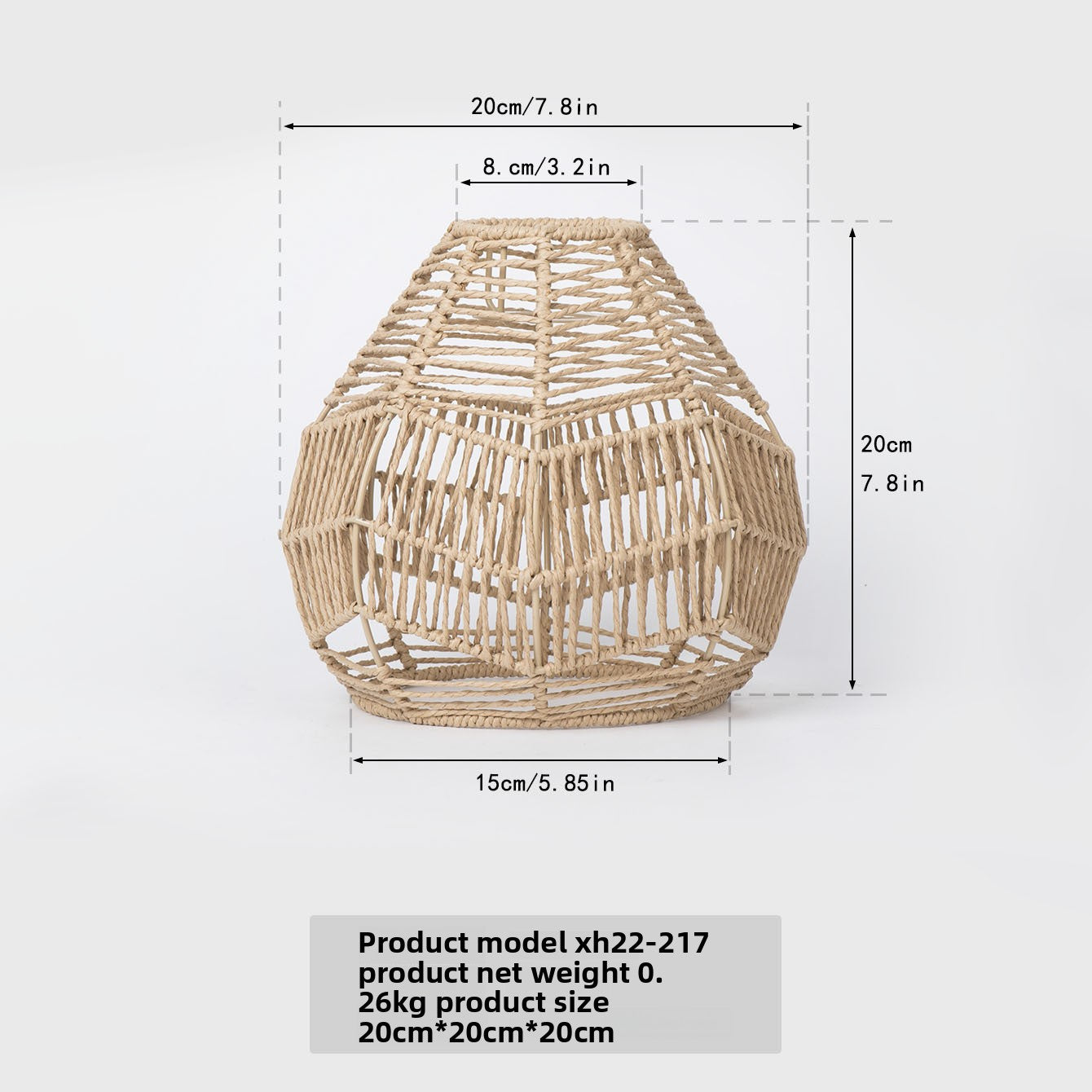 Woven Paper Rope Chandelier Lampshade