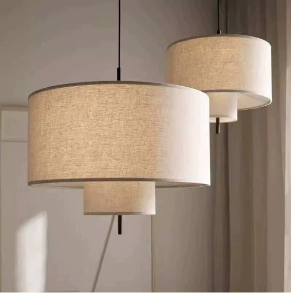 French antique chandelier fabric lamp