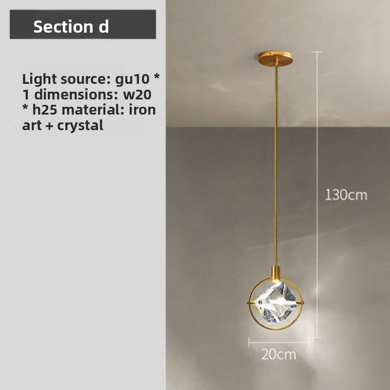 Modern Nordic Crystal LED Chandelier | Minimalist Pendant Light | Dining Room Living Room