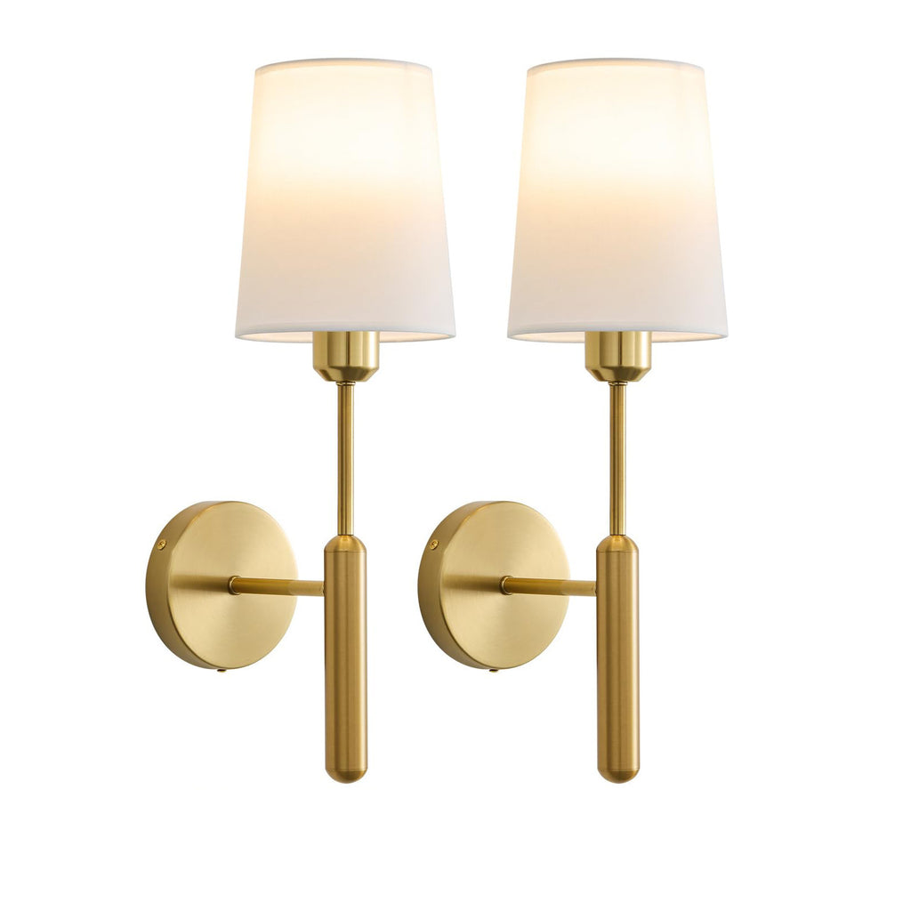 Wireless Battery-Powered Wall Lamp | Fabric Shade Cordless Sconce | Bedroom Hallway Night Light