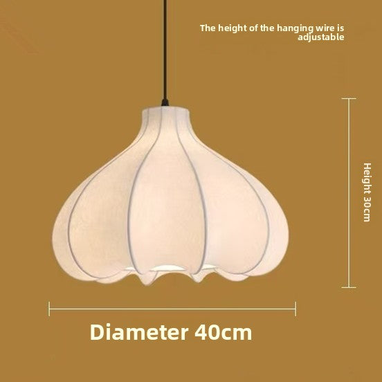 Fabric Pendant Chandelier | Soft Textile Shade Ceiling Light | Dining Room Bedroom