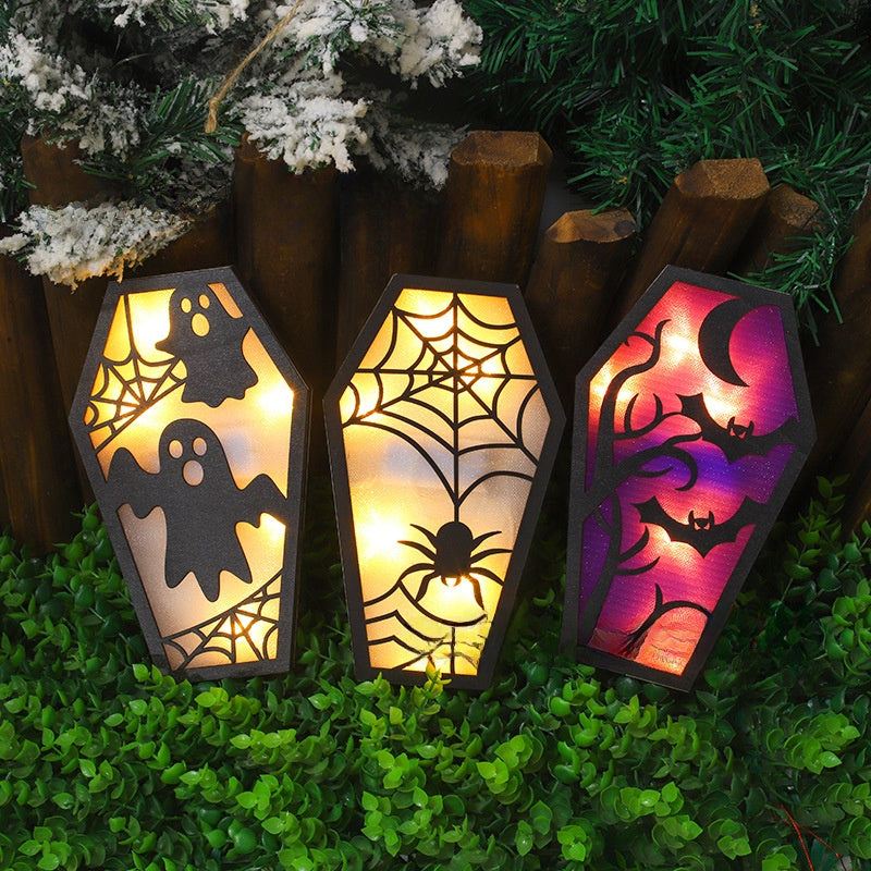 Halloween Decoration DIY Creative Bat Ghost Ornaments Decorative Lights