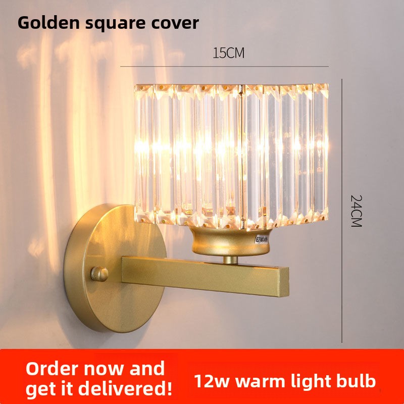 Bedroom bedside lamp eye-care crystal wall light