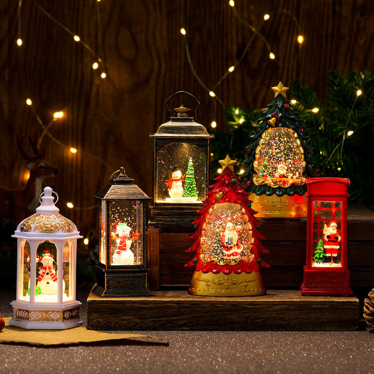 Christmas Glowing Candle Lamp Desktop Decoration
