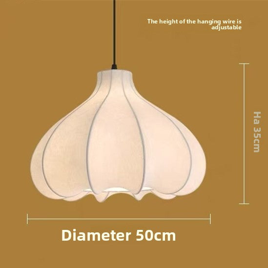 Fabric Pendant Chandelier | Soft Textile Shade Ceiling Light | Dining Room Bedroom