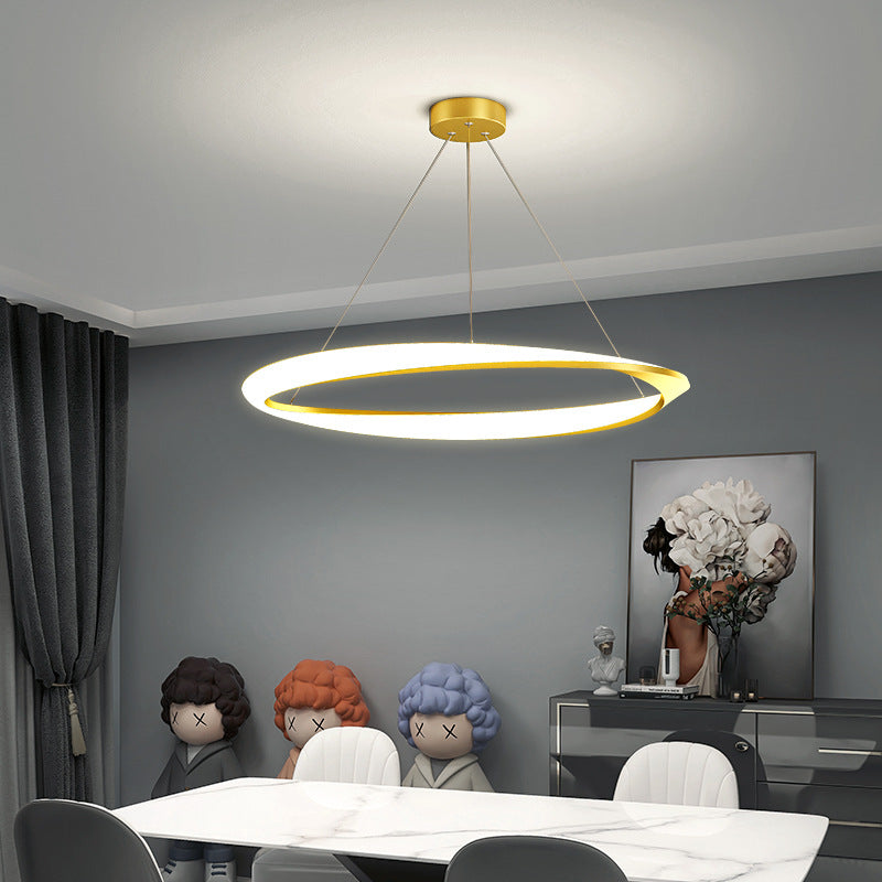 Geometric Circular LED Chandelier | Modern Ring Pendant Light | Living Room Dining Room