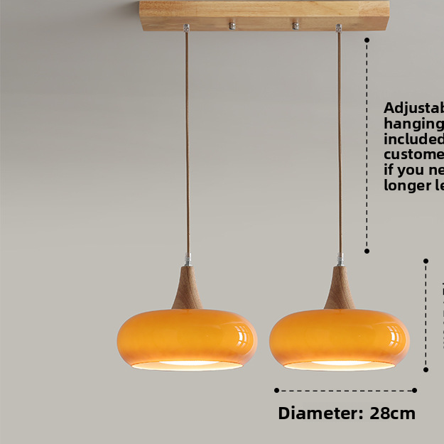 Scandinavian Wood Pendant Ceiling Light | Nordic Hanging Lamp | Dining Room Kitchen